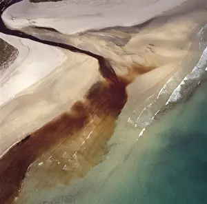 Bird View Prints: Aerial image of Scotland, UK: Sinclair's Bay