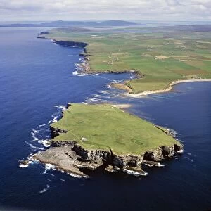 Scotland Gallery: Aerial image of Scotland, UK: Tidal island of Brough
