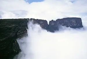 Aerial image of Tepuis, Venezuela South America: Mount Kukenaam (Kukenan, Kukenan, Cuguenan), northern section, Estado Bolivar