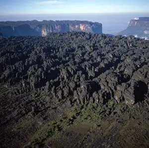 Aerial image of Tepuis, Venezuela South America: summit of Mount Roraima (Cerro Roraima)