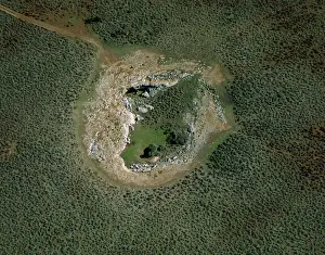 Sinkhole Prints: Aerial - Madura Cave - a sinkhole Nullarbor Plain, Western Australia JPF44465
