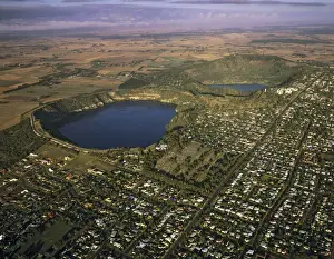 Aerial - Mount Gambier and Blue Lake South Australia JPF49542