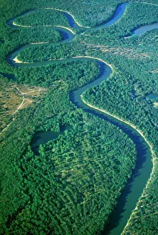 Aerials Prints: Aerial - Murray River & its meanders between Robinvale and Swan Hill