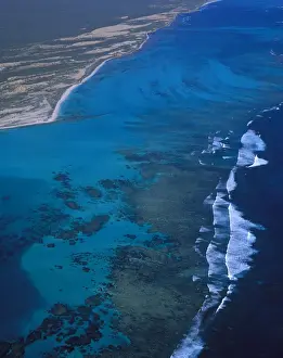 Aerial: Ningaloo Reef Ningaloo Marine Park, Western Australia JPF44353