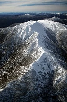 Aerial of.Mount Buller Alpine Resort.Mount Stirling