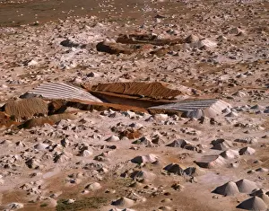 Aerial - Opal mining, aerial Coober Pedy, South Australia JPF47785