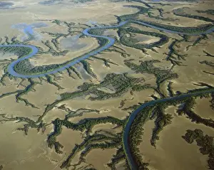 Meandering Prints: Aerial - Roper River delta Gulf of Carpentaria, Northern Territory, Australia JPF48298