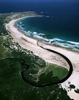 Aerial - Sandy Cape - Arthur Pieman Protected Area, Tasmania, Australia JPF49284