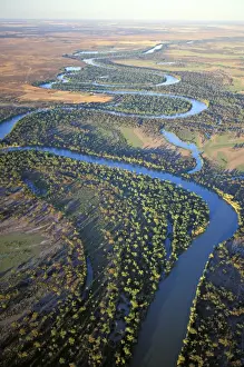 Meandering Prints: Aerial - South Australia - The Murray River and its meanders between Wentworth