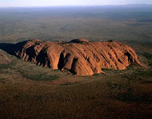Aerial - Uluru (Ayers Rock) Aerial, Uluru-Kata Tjuta National Park (World Heritage Area), Northern Territory, Australia JPF44485