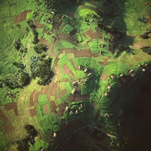 Images Dated 19th October 2009: Aerial view of East Africa: Intensive agriculture in Rwanda