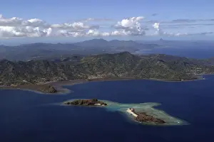 Aerial view of Grande-Terre & Iles Choazil, Mayotte, Comoros Islands
