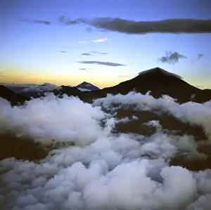 Aerial view of the Great Rift Valley, East Africa: Mount Karisimbi, an inactive (dormant) volcano in the Virunga Mountains on the border between Rwanda and the Democratic Republic of Congo (DRC)