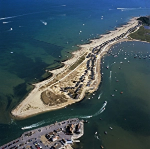 Protection Collection: Aerial view - Groynes, Hengistbury Head, Christchurch Harbour, Dorset DW1958