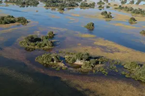 Aerial view of Okavango Delta Botswana Africa