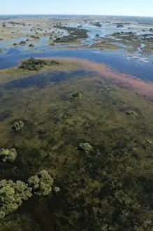 Aerial view of Okavango Delta Botswana Africa
