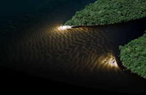Rain Forest Collection: Aerial view of Rain Forest, Caroni River with sandbars, Venezuela, South America