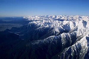 Aerial view of the Southern Alps above