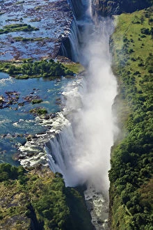 Zimbabwe Gallery: Aerial view of Victoria Falls, Waterfall