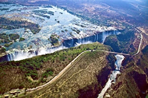 Images Dated 15th August 2012: Aerial view of Victoria Falls, Waterfall