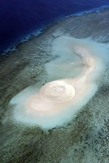 Aerial view of white sand beach, Mayotte, Comoros Islands
