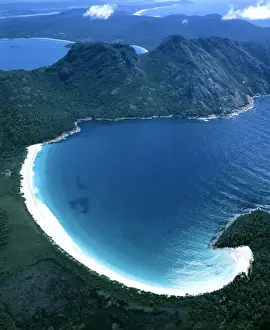 Bays Prints: Aerial - Wineglass Bay and the Hazards Freycinet National Park