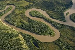 Aerials Yukon River Waterhshed. White River. Stewart