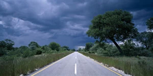 Africa, Botswana, Rainy season storm over