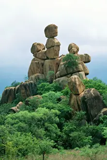 Bush Prints: Africa Kopje granite boulders, Matobo Hills, Zimbabwe
