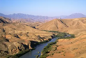 Angola Prints: Africa - Kunene river between Namibia & Angola