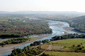 Albania, Shkodra. Drinit and Kir river flowing