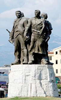 Albania, Shkodra (Scutari) 5 Heroes Monument
