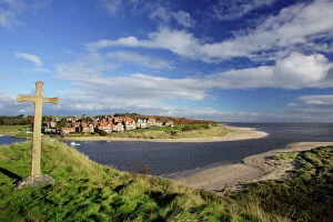 Alnmouth coastal village and holiday resort, view from Church Hill