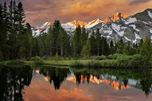 Yosemite Collection: Alpine tarn, Tuolumne Meadows sunrise, Yosemite National Park, California Date: 01-01-2000