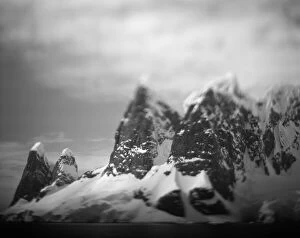 Antarctica, Blurred color image of mountain