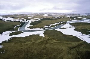ANZ-996 Arctic tundra - aerial view from a helicopter