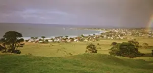 Bays Prints: Apollo Bay - on the Great Ocean Road - with rainbow - southeastern Victoria