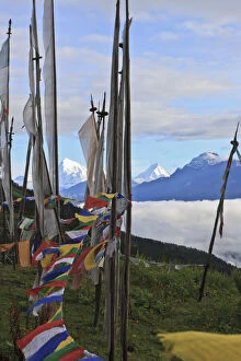 Asia, Bhutan. Mount Jumolhari at 7, 300m