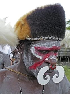 Asmat Warrior - A tribesman from the forest meeting
