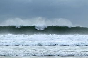 Images Dated 8th November 2010: Atlantic Storm Waves breaking on Beach - Machir Bay - Islay - Scotland - UK LA005379