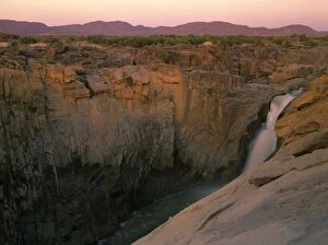 Augrabis Falls - orange river cascading down deep canyon