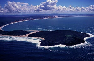 Australia - aerial of Double Island Point and Rainbow Beach Cooloolah Section