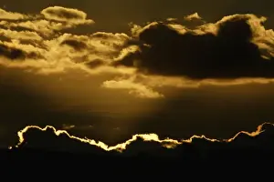 North Sea Prints: Autumn Sunset - over North Sea, Northumberland National Park, England