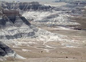 Badland Gallery: Badland hills of bluish bentonite clay at Blue Mesa