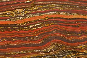 Iron Prints: Banded Iron - Sedimentary Rock, (red rock is Jasper), Australia