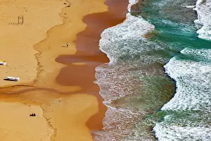 Wave Prints: Beach aerial in Alanya, Turkey. Date: 20-02-2016
