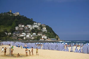 Beach scene at La Concha Bay in the city