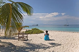 A beach scene on Lime Cay in Belize