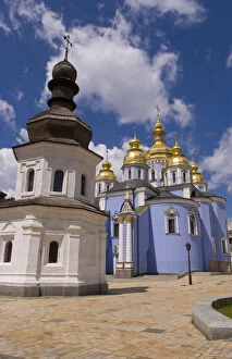 Beautiful blue gold domed church called