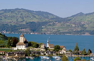 Images Dated 23rd August 2012: Beautiful village of Spiez on Lake Thun